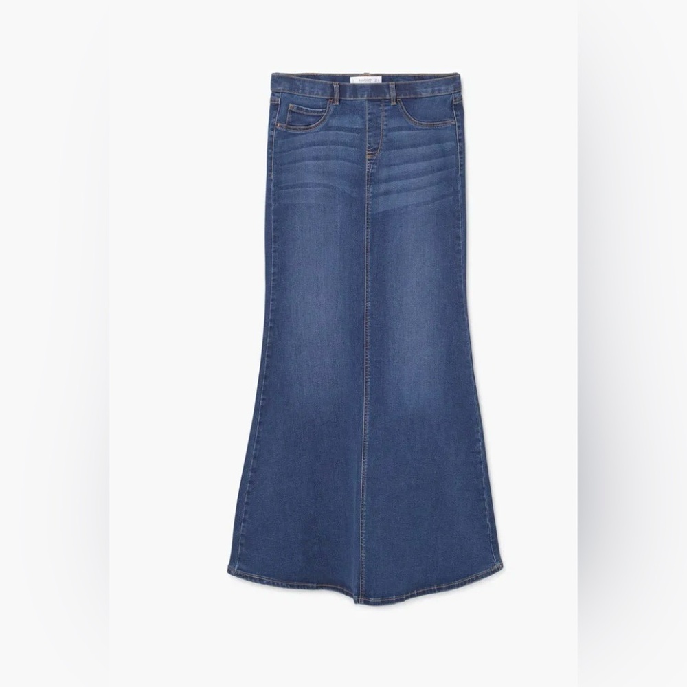 MANGO BNWT Blue Long Tall Maxi Denim Skirt. Size S-M. Euro in Greece Collection.